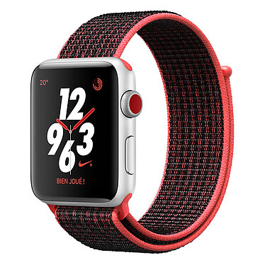 Apple Watch Nike+ Serie 3 GPS + Aluminio celular Silver Sport Crimson/Negro 38 mm