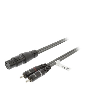 Sweex cable estéreo XLR / 2 RCA hembra/machos Gris - 3 m