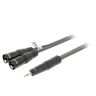 Sweex Câble Stéréo 2 XLR / Jack 3.5 mm Mâles/Mâle Gris - 1.5 m