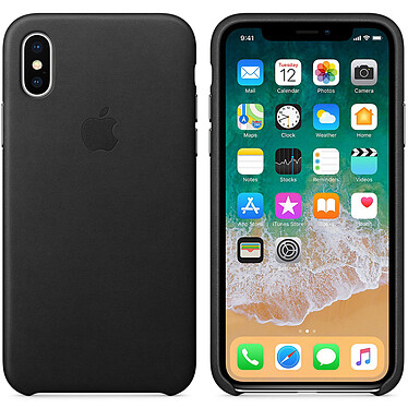 Apple Coque en cuir Noir Apple iPhone X
