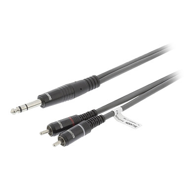 Sweex cable estéreo 6.35 mm / 2x RCA macho/machos Gris - 1.5 m