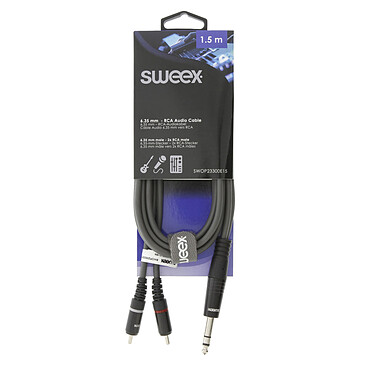 Opiniones sobre Sweex cable estéreo 6.35 mm / 2x RCA macho/machos Gris - 1.5 m