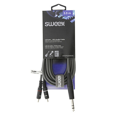 Opiniones sobre Sweex cable estéreo 6.35 mm / 2x RCA macho/machos Gris - 3 m