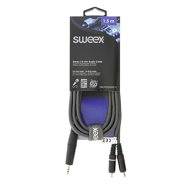 Avis Sweex Câble Stéréo 3.5 mm / 2x RCA Mâle/Mâles Gris - 1.5 m
