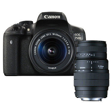 Canon EOS 750D + EF-S 18-55mm f/3.5-5.6 IS STM + SIGMA 70-300mm f/4-5.6 DG Macro