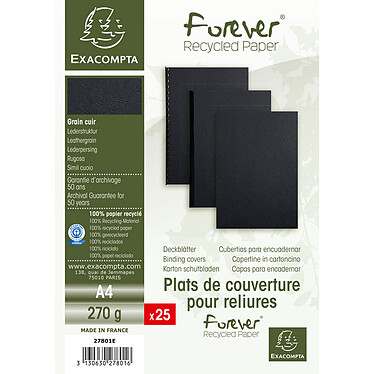 Exacompta Cover sheets leather grain black A4 x 25