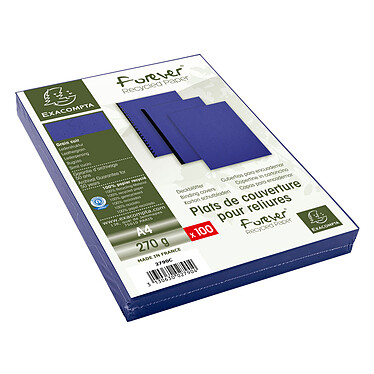 Exacompta Cover sheets leather grain Dark blue A4 x 100