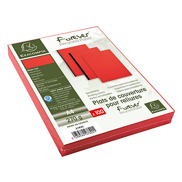 Exacompta Placas de cobertura de cuero rojo A4 x 100