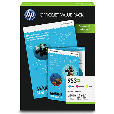 HP 953XL Office Value Pack Cyan, Magenta, Jaune (1CC21AE)