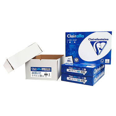 Clairefontaine Clairalfa 80g A4 ramette 500 feuilles Blanc X3
