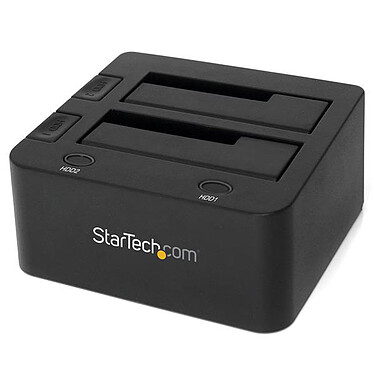StarTech Station d'accueil USB 3.0 pour 2 HDD / SSD SATA III de 2,5" ou 3,5" avec UASP Station d'accueil USB 3.0 pour 2 disques durs SATA III 2,5"/3,5" 6Gb/s avec UASP et ventilateurs