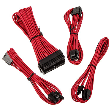 BitFenix Alchemy - Extension Cable Kit - rouge Kit de rallonges de câbles d'alimentation avec manchons