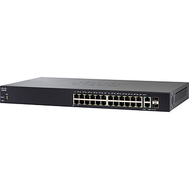 Cisco SF250-24P Conmutador gestionable 24 puertos PoE + 10/100 + 2 puertos Gigabit Ethernet / SFP combinados