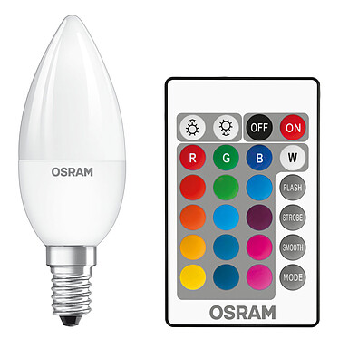 OSRAM LED Retrofit Bombilla RGBW Flame Remote Control E14 4.5W (25W) A