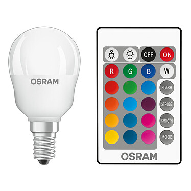 OSRAM Ampoule LED Retrofit RGBW Goutte Télécommande E14 4.5W (25W) A