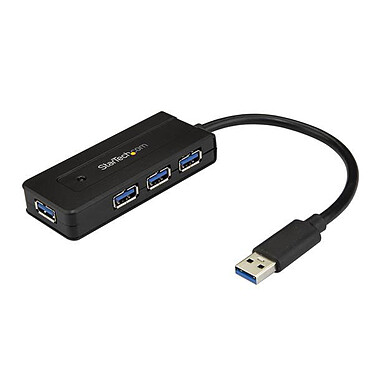 StarTech.com Mini USB 3.0 Hub 4 ports with charging port and power adapter included