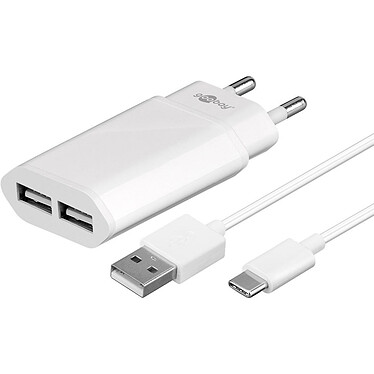 Goobay Kit de Charge USB-C Double 2.4A Blanc
