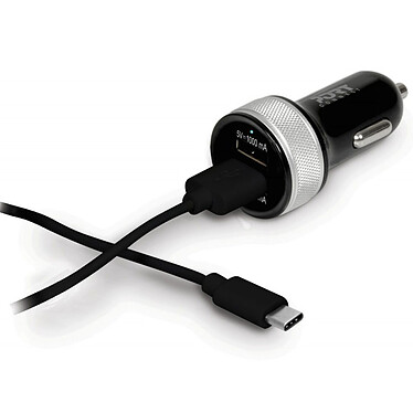 Port Connect 2x USB Car Charger + cable USB-C