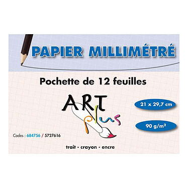 Art Plus Pochette Papier millimétré 90g A4