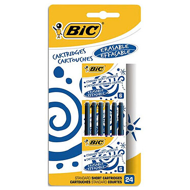 BIC Cartouches standard courtes bleues x 24