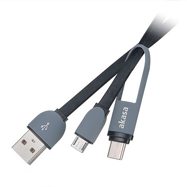 Akasa 2-in-1 USB Type-C and Micro USB B to USB 2.0 Type-A cable