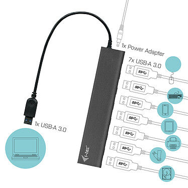 Acheter i-tec USB 3.0 Metal Charging Hub 7 Port (U3HUB778)