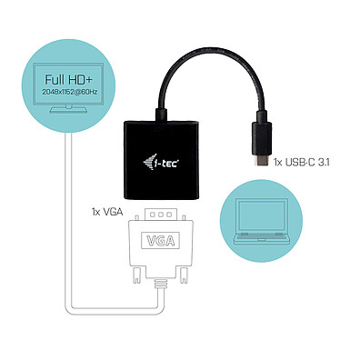 Avis i-tec Adaptateur USB-C / VGA (M/F)