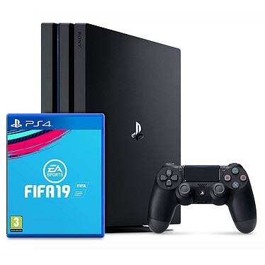 Sony PlayStation 4 Pro (1 To) Noir + FIFA 19 · Reconditionné Console Ultra HD 4K avec disque dur 1 To et manette sans fil + jeu FIFA 19