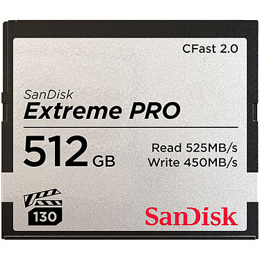 SanDisk Carte mémoire Extreme Pro CompactFlash CFast 2.0 512 Go