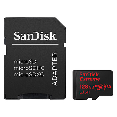 SanDisk Extreme microSDXC UHS-I U3 V30 128 GB + Adaptador SD