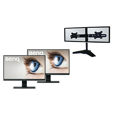 BenQ 23.8" LED - GW2480 (x2) + LDLC Soporte de 2 pantallas