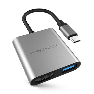 HyperDrive 4K HDMI 3 en 1 USB-C (Gris)