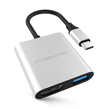 HyperDrive 4K HDMI 3-in-1 USB-C Hub (Argent)
