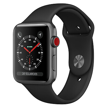 Apple Watch Series 3 GPS + Cellular Aluminium Gris Sidéral Sport Noir 42 mm