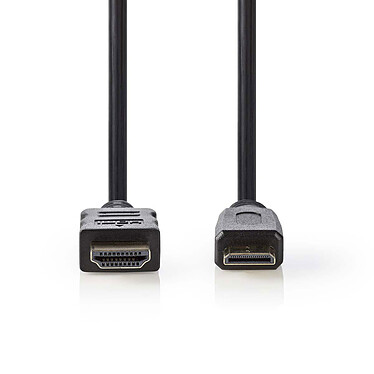 Nedis Câble Mini HDMI mâle / HDMI mâle haute vitesse avec Ethernet Noir (2 mètres)
