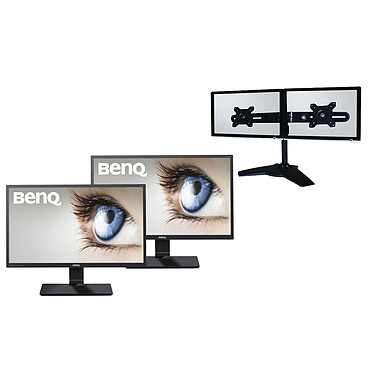 BenQ 23.8" LED - GW2470HL (x2) + LDLC Support 2 Écrans