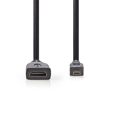 Nedis Cble Micro HDMI maschio / HDMI femmina ad alta velocità con Ethernet Nero (20 cm))