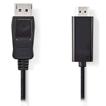 Nedis Câble DisplayPort mâle vers HDMI mâle (2 m) Câble DisplayPort vers HDMI (Mâle/Mâle) 