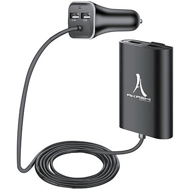 Akashi Turbo Chargeur 4 USB 7.3A Noir