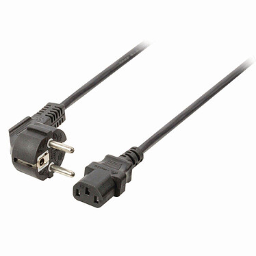 Nedis Cable de alimentación para PC, monitor e inversor negro - 3 metros Cable de alimentación macho Schuko en ángulo según IEC-320-C13 - 3 m