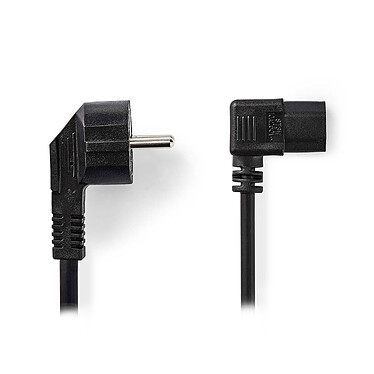 Nedis Câble d'alimentation coudé pour PC, moniteur et onduleur noir - 5 mètres