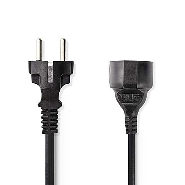 Review Nedis Extension cable straight black - 2 meters