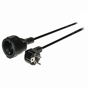 Nedis Extension cable elbow black - 2 meters