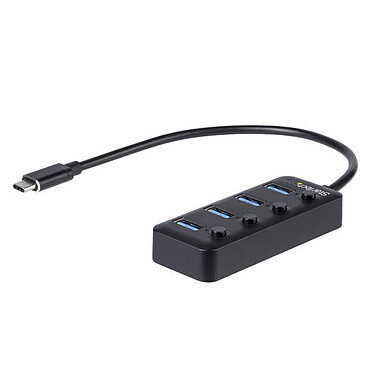 StarTech.com 4-Port USB 3.0 Type-C Hub with on/off switches