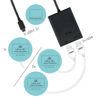 Avis i-tec USB-C 3.1 Dual 4K HDMI Video Adapter