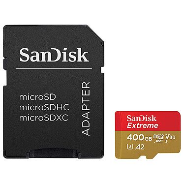 SanDisk Extreme microSDXC UHS-I U3 A2 V30 400GB SD Adapter