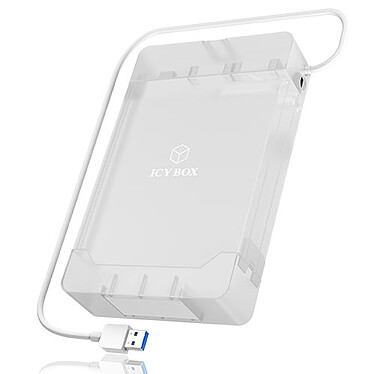 ICY BOX IB-AC705-6G Boîtier externe pour disque dur 3.5"/2.5" SATA III sur port USB 3.0 (Blanc)