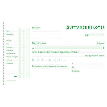 Acheter Exacompta Manifold Quittances de Loyer 12.5 x 21 cm