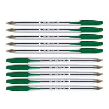 Medium Clear Ballpoint Pen - Green x50
