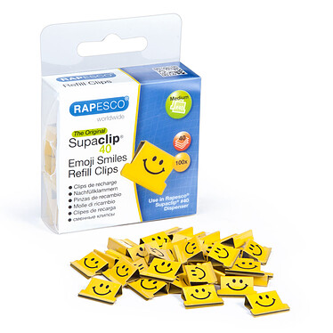 Rapesco Recharges 100 Clips Emojis Supaclip 40